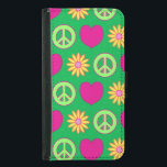 Capa Carteira Para Samsung Galaxy S5 Peace Love Daisies<br><div class="desc">This design is the centerpiece of my Peace Love Daisies Collection. It's inspired by my daughter's flower child vibes. As a tween,  peace signs were her thing!</div>