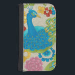 Capa Carteira Para Samsung Galaxy S4 Peacock e Flores Coloridas<br><div class="desc">Esta pintura é perfeita para a sua coleção de pássaros. O pavão está belamente representado e as flores ao seu redor acrescentam um toque romântico. A variedade de cores nesta imagem colocaria qualquer um de bom humor!</div>
