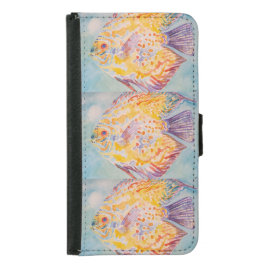 Capa Carteira Para Samsung Galaxy S5 Peixes Marinhos Coloridos Oceano Praia Mar praia