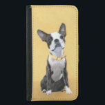 Capa Carteira Para Samsung Galaxy S5 Pintura de Boston Terrier - Arte de Cachorro Origi<br><div class="desc">Retrato de Boston Terrier cão, pintura original. Nós nos especializamos em arte original engraçada e engraçada. Comprar isso para você mesmo ou como um presente excelente para seus amigos amantes de Boston Terrier. Seja criativo - clique em PERSONALIZAR para adicionar/remover/alterar texto, redimensionar a imagem, alterar as cores ou qualquer outra...</div>