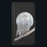 Capa Carteira Para Samsung Galaxy S5 Pintura de Moon e Coruja de Neve - Arte de Pássaro<br><div class="desc">Retrato de Snowy Owl e Moon, pintura original. Especializamo-nos em arte original engraçada e engraçada. Comprar isto para si próprio ou como um presente excelente para os teus amigos amantes da Snowy Owl. Seja criativo - clique em PERSONALIZAR para adicionar/remover/alterar texto, redimensionar a imagem, alterar as cores ou qualquer outra...</div>