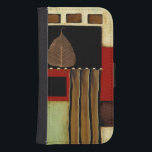 Capa Carteira Para Samsung Galaxy S4 Pintura de painel multicolorido com folha marrom<br><div class="desc">Esta pintura multicolorido de Jennifer Goldberger apresenta uma folha marrom solteiro. A palatte de cor autóctone corresponde bem à folha de solteiro. Se você ama o outono,  as folhas,  ou apenas a arte excelente,  esta é a impressão para você. Peça o seu hoje!</div>