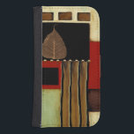 Capa Carteira Para Samsung Galaxy S4 Pintura de painel multicolorido com folha marrom<br><div class="desc">Esta pintura multicolorido de Jennifer Goldberger apresenta uma folha marrom solteiro. A palatte de cor autóctone corresponde bem à folha de solteiro. Se você ama o outono,  as folhas,  ou apenas a arte excelente,  esta é a impressão para você. Peça o seu hoje!</div>