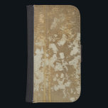 Capa Carteira Para Samsung Galaxy S4 Pintura Dourada abstrato com Espectro de Prata<br><div class="desc">Megan Meagher criou esta pintura abstrato dourada que apresenta manchas de prata. Uma peça muito contemporânea,  amantes da arte deveriam adicionar esta peça à sua coleção o mais rápido possível!</div>