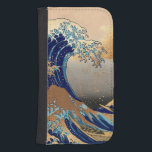 Capa Carteira Para Samsung Galaxy S4 PixDezines Vintage, Excelente Wave, Hokusai 葛 飾 北<br><div class="desc">PixDezinves Vintage da arte japonesa com sotaque de ouro falso. A onda Excelente de Kanagawa é uma das mais vistas do mundo. O artista Hokusai, 1832 (Período Edo). Representando o okinami como as ondas do excelente, NÃO como o tsunami. Melhorado digitalmente pela PixDezines. Copyright © 2008-2014 PixDezines.com™ e PixDezines™ em...</div>