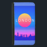 Capa Carteira Para Samsung Galaxy S5 Poster de viagens dos marcos de Londres<br><div class="desc">A ilustração do estilo do poster de viagens legal que apresenta os prédios históricos de Londres e os pontos de referência silenciados contra um céu por sol em cores lindas. Faz um na moda e um protetor para os olhos para o seu telefone.</div>