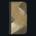 Capa Carteira Para Samsung Galaxy S4 Sandstorm circular em Tan e Brown escuro<br><div class="desc">Há muito movimento exibido nesta pintura por Megan Meagher. As espirais de cor parecem tempestades de areia circulares atravessando a canvas. Ponha isso na parede hoje!</div>