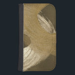 Capa Carteira Para Samsung Galaxy S4 Sandstorm circular em Tan e Brown escuro<br><div class="desc">Há muito movimento exibido nesta pintura por Megan Meagher. As espirais de cor parecem tempestades de areia circulares atravessando a canvas. Ponha isso na parede hoje!</div>