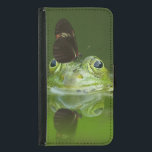 Capa Carteira Para Samsung Galaxy S5 Sapo bonito com borboleta no nariz<br><div class="desc">Um sapo verde giro sentado na sua almofada de lírio numa lagoa,  com o rosto a vomitar acima da superfície da água. Uma curiosa borboleta senta-se no nariz. Estas criaturas bonitas parecem que poderiam ser melhores amigas</div>