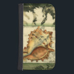 Capa Carteira Para Samsung Galaxy S4 Shell de Conch Silhout<br><div class="desc">Fique relaxado com este pedaço de arte contemporânea de Jennifer Goldberger. Sua coleção de arte de concha é relaxante e inspiradora. Esta peça de arte foca numa grande concha cercada por recifes de coral verde. Consiga esta bela arte oceânica hoje com uma sensação de silhueta no seu próximo produto.</div>
