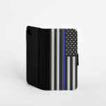 Capa Carteira Para Samsung Galaxy S4 Sinalizador Americano Thin Blue Line Personalizado<br><div class="desc">Designs de Sinalizador Americano Thin Blue Line Personalizados para Patriot.</div>