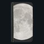 Capa Carteira Para Samsung Galaxy S5 Superlua no céu negro<br><div class="desc">Grande lua de cinza clara no céu preto</div>