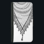Capa Carteira Para Samsung Galaxy S5 Tecido Tradicional do Keffiyeh Scarf Palestino<br><div class="desc">Pecado preto e branco de Keffiyeh palestino/árabe desenhado como se envolvesse ao redor do pescoço, elemento isolado em branco. O keffiyeh, também conhecido como hatta, é uma morada tradicional árabe. Historicamente, ela foi vestida por comunidades nômadas — ou beduínos — na Palestina histórica. É tipicamente feito de algodão e adornado...</div>