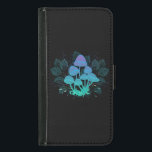 Capa Carteira Para Samsung Galaxy S5 Toadstools em arbustos<br><div class="desc">Misteriosos,  bioluminescentes,  alucinogênicos,  ferramentas brilhantes com arbustos de plantas pântanas à noite,  fundo escuro e brilhante. Cogumelos brilhantes. Goblincore,  Mushroomcore</div>