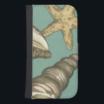 Capa Carteira Para Samsung Galaxy S4 Trio de Shell Pequeno no Teal<br><div class="desc">Megan Meagher é conhecida por suas simples peças de arte. Essa imagem captura a simplicidade dos tesouros da costa,  de conchas e de estrelas-do-mar. Meagher engloba um fundo lacrimogêneo em sua imagem para contrastar esses tesouros. Pegue este impressão de arte hoje no seu produto Zazzle hoje.</div>