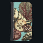 Capa Carteira Para Samsung Galaxy S4 Turquesa Shell e Red Coral Collection<br><div class="desc">Vá por debaixo d'água para explorar o mar com todas essas diferentes criaturas marinhas. Esta obra de arte safra é uma adição perfeita a qualquer amante de anêmonas-do-mar com um fundo turquesa vibrante e sotaques vermelhos nas conchas. Pegue seu impressão de arte hoje em dia em seu produto.</div>