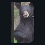 Capa Carteira Para Samsung Galaxy S4 Urso Negro<br><div class="desc">Este urso bonito está comendo de um alimentador de pássaros. Sempre me surpreende que eles se sentem e comam aquelas pequenas sementes de girassol.</div>