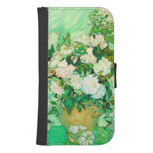 Capa Carteira Para Samsung Galaxy S4 Van Gogh White Roses