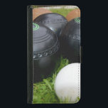 Capa Carteira Para Samsung Galaxy S5 Vintage Lawn Bowls And Jack, Samsung S5 Wallet<br><div class="desc">As taças pintadas são castanhas e pretas,  com um macaco</div>