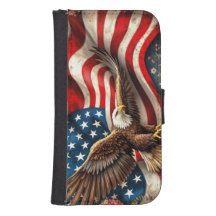 Vintage Patriotic Galaxy S4 Wallet