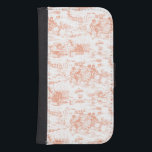 Capa Carteira Para Samsung Galaxy S4 Vintage Pink Toile Francês<br><div class="desc">A encantadora cena tradicional gravada do país,  retratada em cor de pêssego sobre fundo branco.</div>