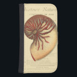 Capa Carteira Para Samsung Galaxy S4 Vintage Red Conch Shell<br><div class="desc">Nesta imagem vívida,  você pode ver no estilo original e natural vintage da casca vermelha Conch perto. Este tipo único de arte tem sombreado preto e vermelho para destacar a espiral desta concha. Pegue esta concha com um fundo de sepia no seu produto hoje.</div>