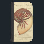 Capa Carteira Para Samsung Galaxy S4 Vintage Red Conch Shell<br><div class="desc">Nesta imagem vívida,  você pode ver no estilo original e natural vintage da casca vermelha Conch perto. Este tipo único de arte tem sombreado preto e vermelho para destacar a espiral desta concha. Pegue esta concha com um fundo de sepia no seu produto hoje.</div>