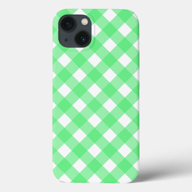 Capa Case-Mate para iPhone em gingão verde (Verso)