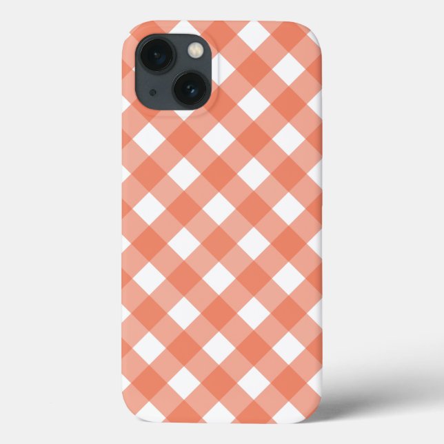 Capa Case-Mate para iPhone xadrez laranja (Verso)
