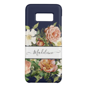 Capa Case-Mate Samsung Galaxy S8 Vintage Marinho Rosa n White Floral com Flores Bon