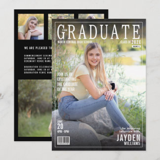 Capa da Revista The Graduate Convite Chic e Tendên