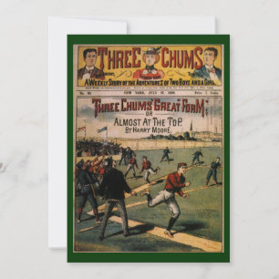 Capa da Revista Vintage Sports Baseball Três Amigo