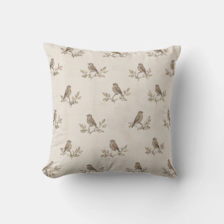 Capa de Almofada Botânica Vintage Sparrow