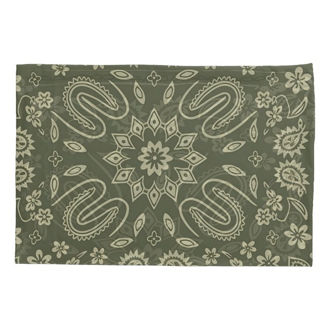 Capa de Almofada de Bandana Paisley Vintage Creme  (Verso)