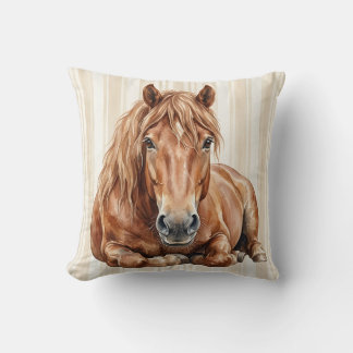 Capa de Almofada de Cavalo de Trato em Aquarela