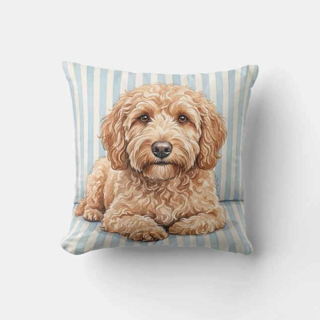 Capa de Almofada de Decoração de Casa com Labradoo (Frente)