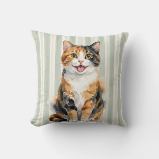 Capa de Almofada de Gato Xadrez Aquarela