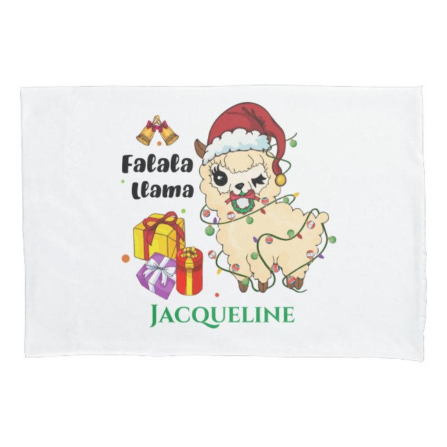 Capa de almofada de Llama de Natal (Frente)