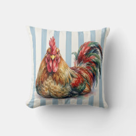 Capa de Almofada de Rooster em Aquarela Fazenda