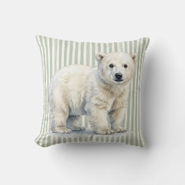 Capa de Almofada de Ursinho Polar em Aquarela