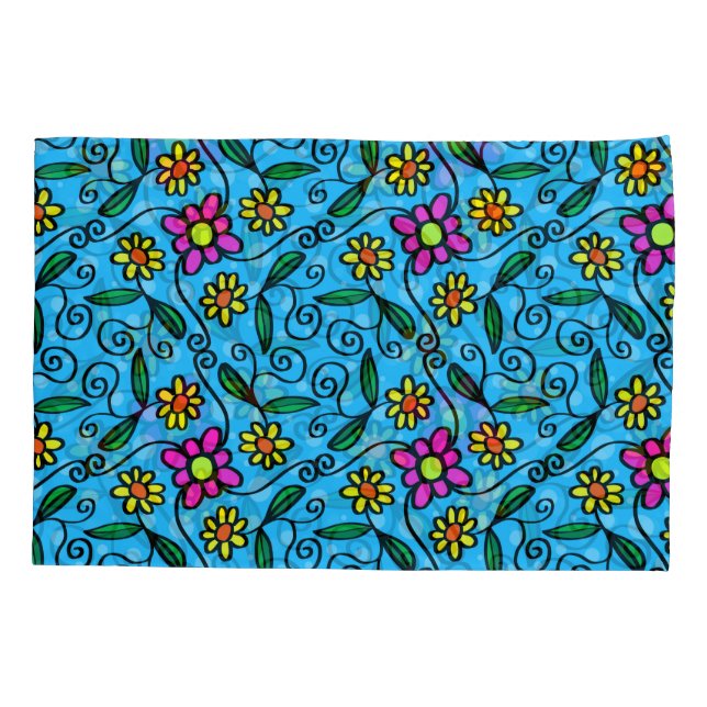 Capa de almofada floral abstrata (Verso)
