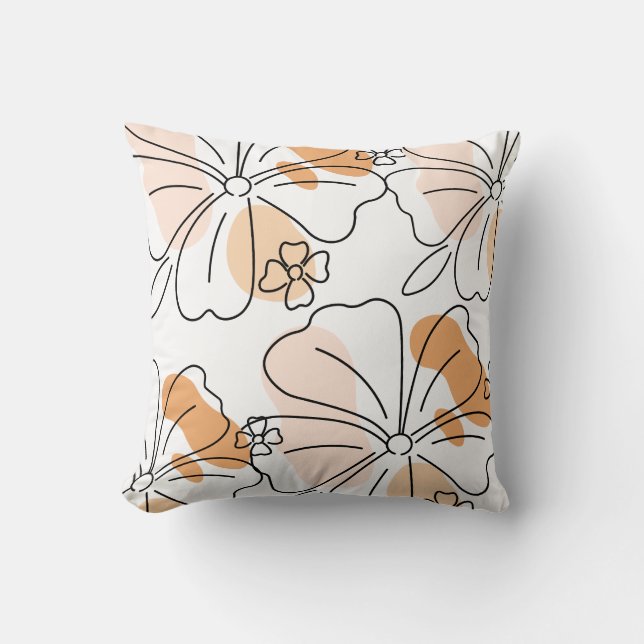 Capa de Almofada Floral de Aquarela Abstrata - Mod (Frente)