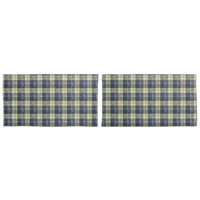 Capa de Almofadão Xadrez/Flores Amarelo e Cinza Re (Frente - conjunto)
