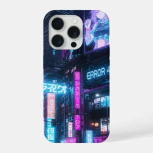 Capa de Anime Cyberpunk Neon Futurista com Glitch