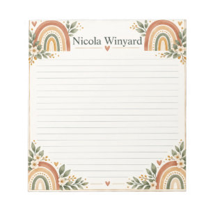 Capa de Bloco de Notas Botânico Arco-Íris Boho