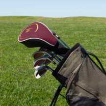 Capa de Cabeça de Golfe Burgundy e Dourado Elegant