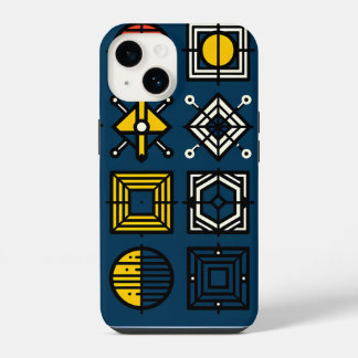 Capa de Celular com Ícones Geométricos em Grid