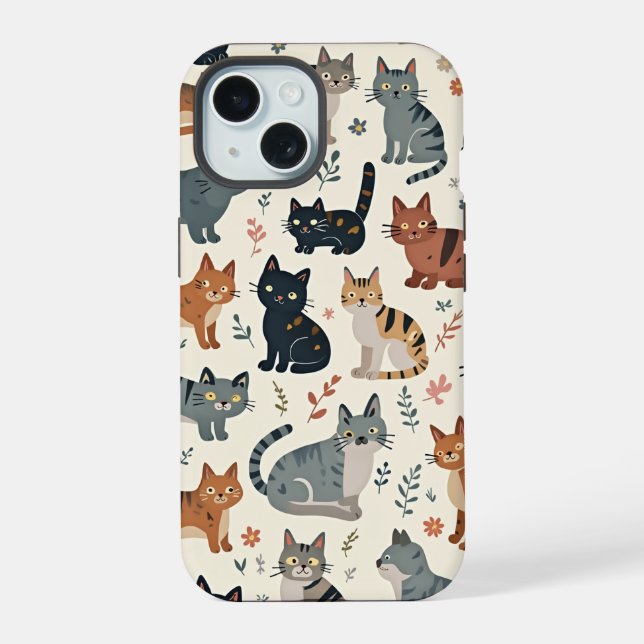 Capa de celular com ilustração de gato (Verso)