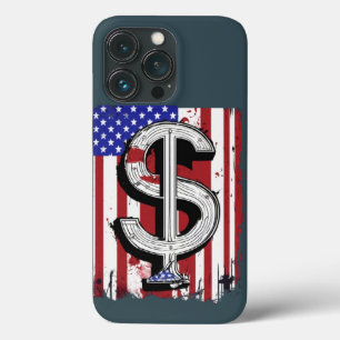 Capa de Celular com Símbolo de Dólar Inspirado nos