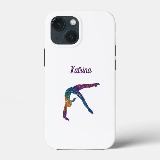 Capa de Celular de Ginástica c/ Nome da Ginasta (Verso)